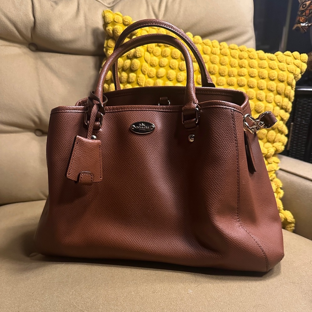 Coach Margot Carryall Satchel in a classic saddle brown